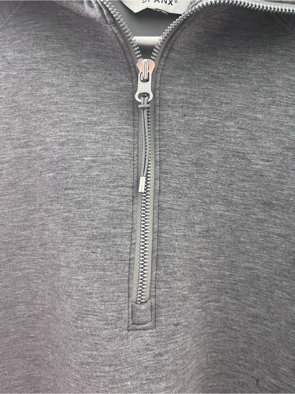 SPANX Light Gray  AirEssentials Half Zip Sweatshirt Large - Picture 10 of 13